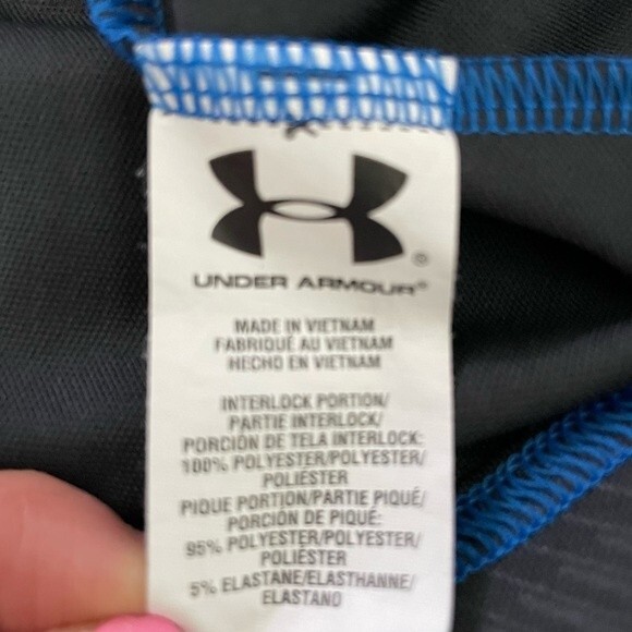 Under Armour HeatGear Shirt Loose Fit Blue and Black - Picture 8 of 9